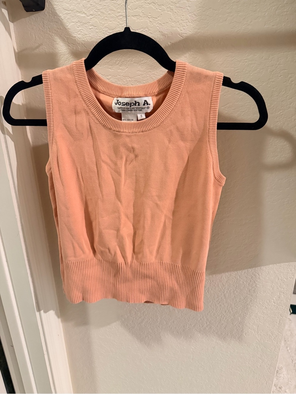 Joseph A Peach Knit Ribbed-Hem Sleeveless Tank